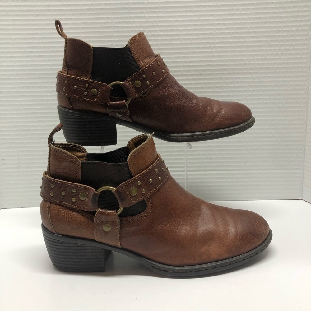 B.O.C Born Claudette brown leather moto ankle boots